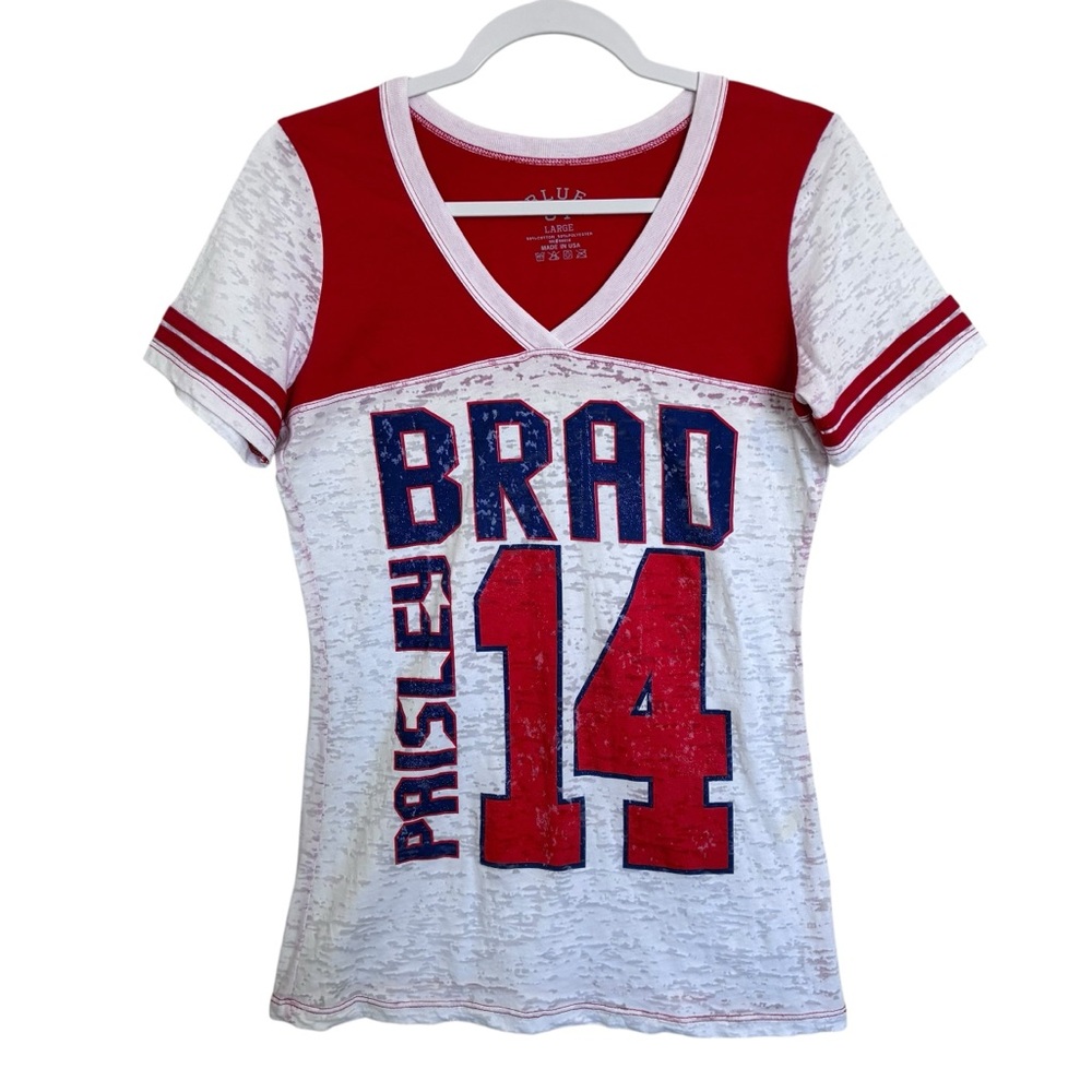 Brad Paisley - CMA Award T (14 ) - Red & White Baseball T - L - Picture 2 of 5